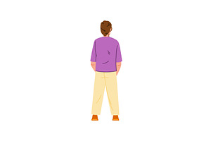 Young man standing with hands behind, a Person Illustration by pikepicture