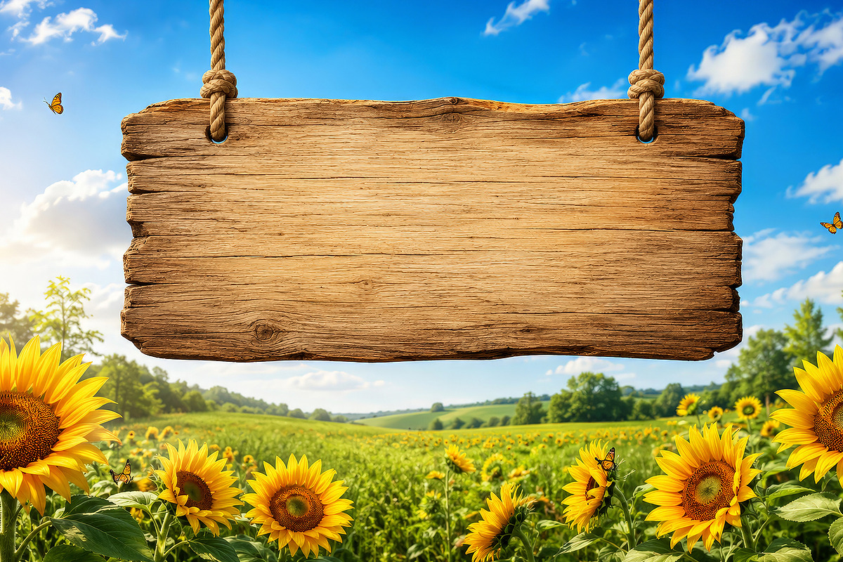 Blank Wooden Sign in Sunflower Field, a Background Photo by Hamza067 (Photo 2 of 3)
