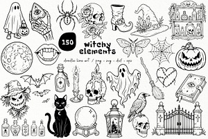 Witchy Halloween SVG Graphics