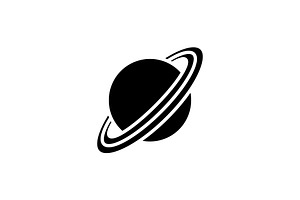 Saturn planet icon vector. Saturn