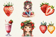 Watercolor Strawberry Clipart, an Illustration by OK Design (Thumbnail 5 of 5)