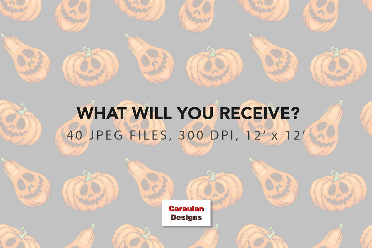 Scary Pumpkins Seamless Patterns, a Pattern Graphic by Serghei Caraulan (Photo 7 of 8)