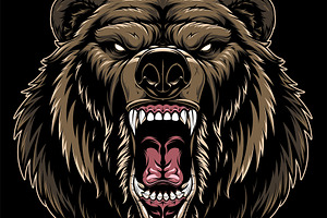 Head Bear, an Animal Illustration by Mark2000