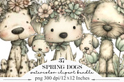 Whimsical Spring Dogs Clipart, an Illustration by Designking (Thumbnail 1 of 5)