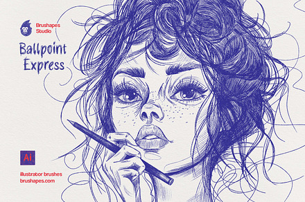 Illustrator Ballpoint Pen Brushes, a Brush Add-On by brushapes.com