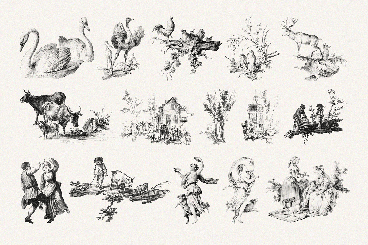 Toile De Jouy Design Collection, a Decorative Illustration by Century Library (Photo 12 of 17)