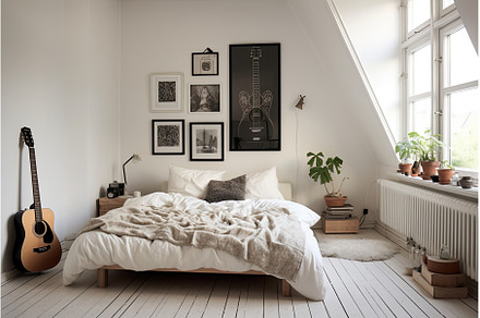 Bohemian Scandinavian bedroom with, an Architecture Photo by Neirfy