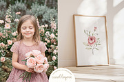 Watercolor Blush Roses Floral Set, a Decorative Illustration by Carol Lozove (Thumbnail 2 of 50)
