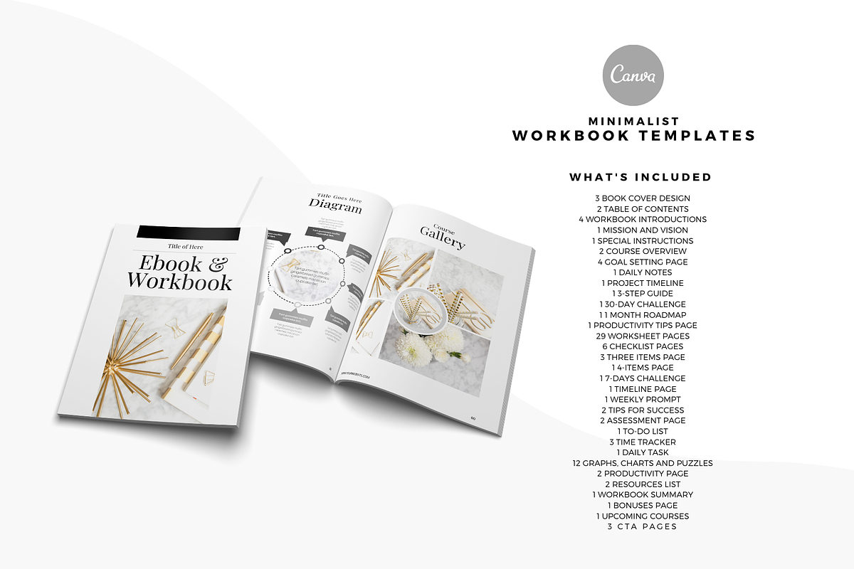 Minimalist Mega Workbook Canva, a Templates & Theme by The Blog Creative (Photo 4 of 12)