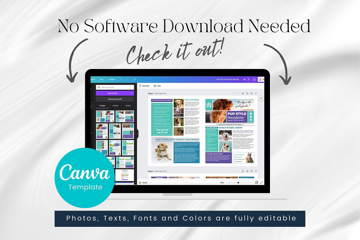 Canva newsletter template for pet dogs preview 4