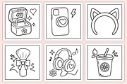 Bold Easy Girly Things Coloring Page, a Decorative Illustration by Coco Bloom (Thumbnail 2 of 3)
