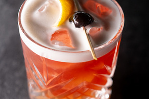 Alcoholic drink aperitif glass sour cocktail foam, a Food & Drink Photo by Photo Drive Studio