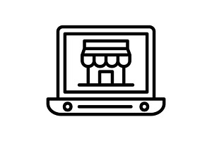 Online Store Line Icon, an Icon by Pexelpy