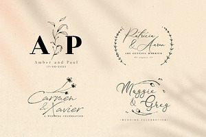 Floral Wedding Logo - Vol. 1