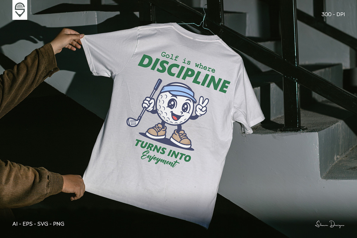 Mascot Golf Ball Character T-Shirt, a Sport Illustration by shaondesigns (Photo 4 of 6)
