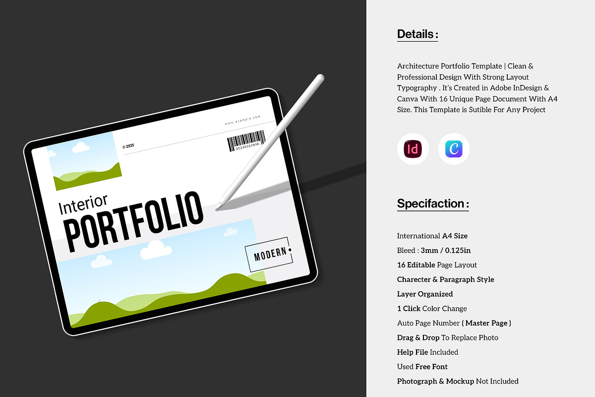 Design Portfolio Template Landscape, a Brochure Template by StyleArt (Photo 2 of 10)