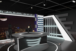 Virtual TV Studio News Set 6