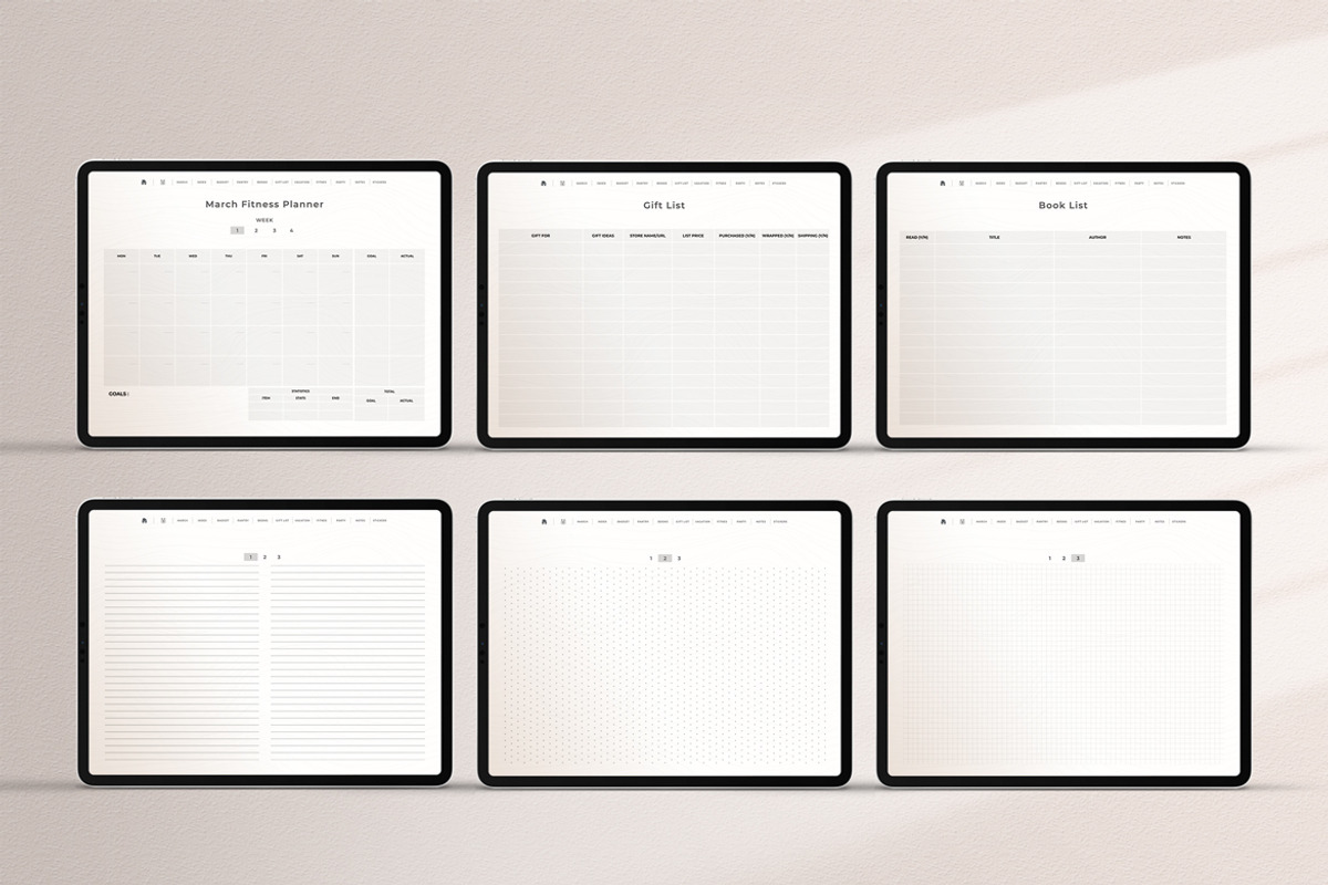 Undated Monthly Digital Planner, a Templates & Theme by Ahsanjaya (Photo 8 of 9)