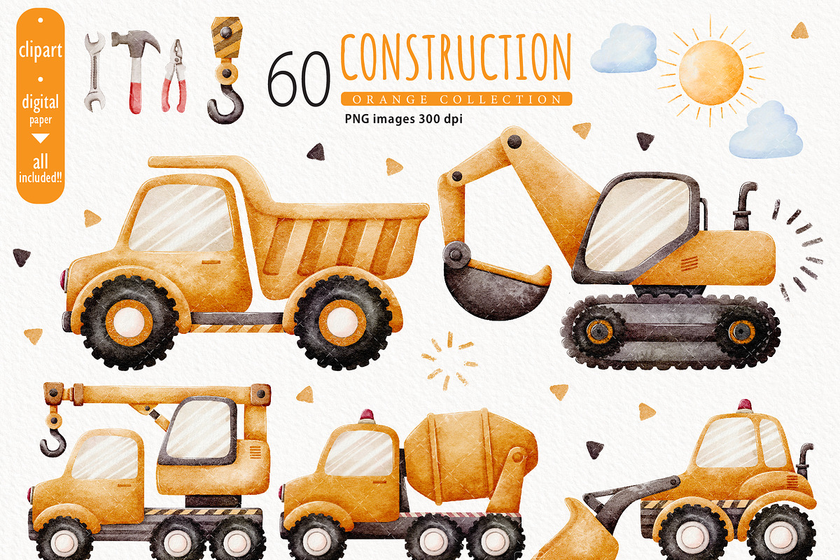 Construction Vehicle Clipart, a Transportation Illustration by TitaLivingArt (Photo 1 of 10)