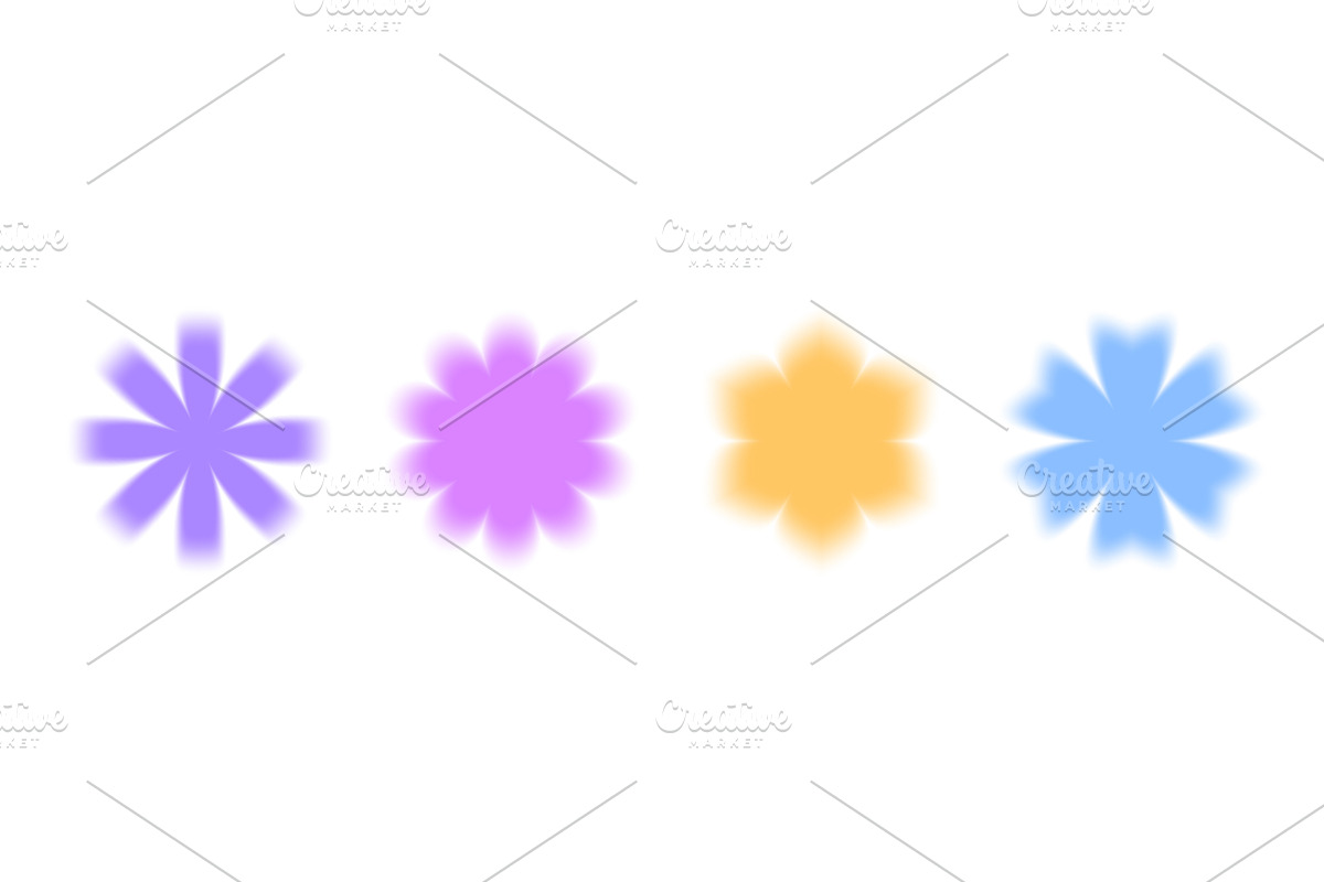Soft aura flowers with y2k blur and, an Illustration by YuliiaOsadcha