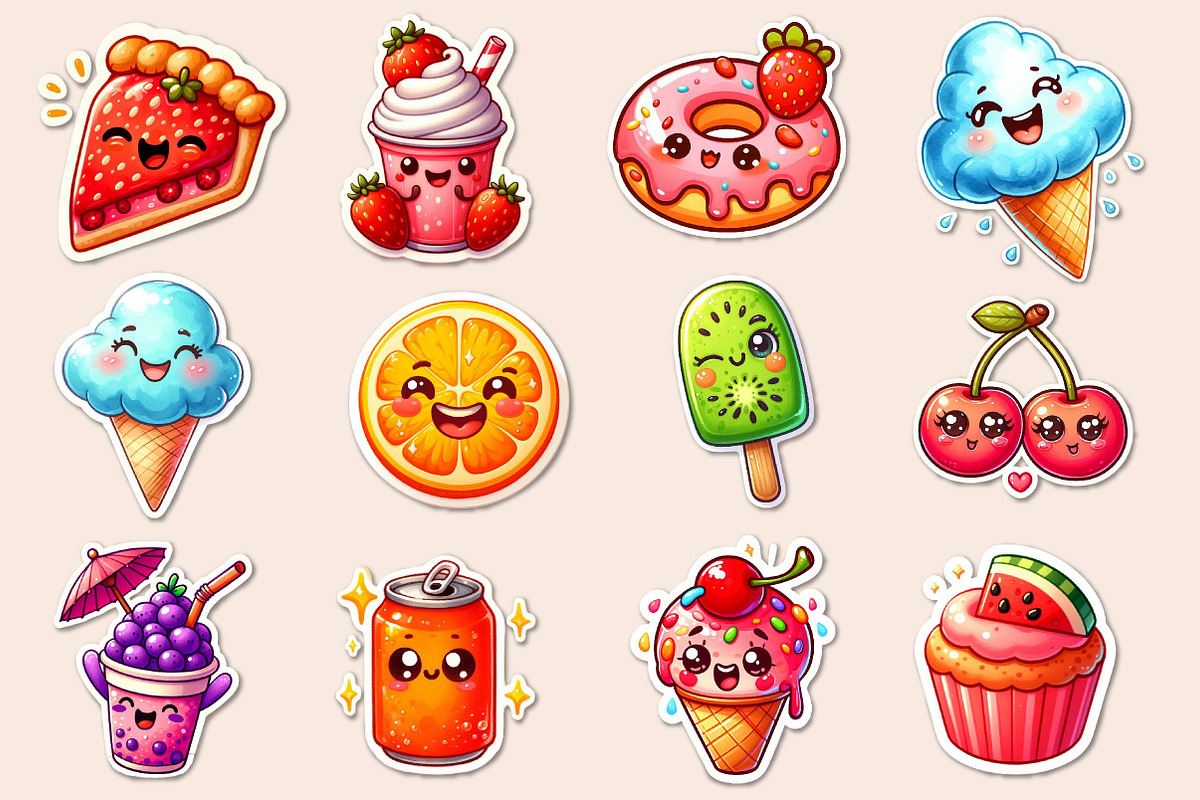 Kawaii Sweet Summer Food Clipart, an Illustration by Dream Creation (Photo 4 of 4)