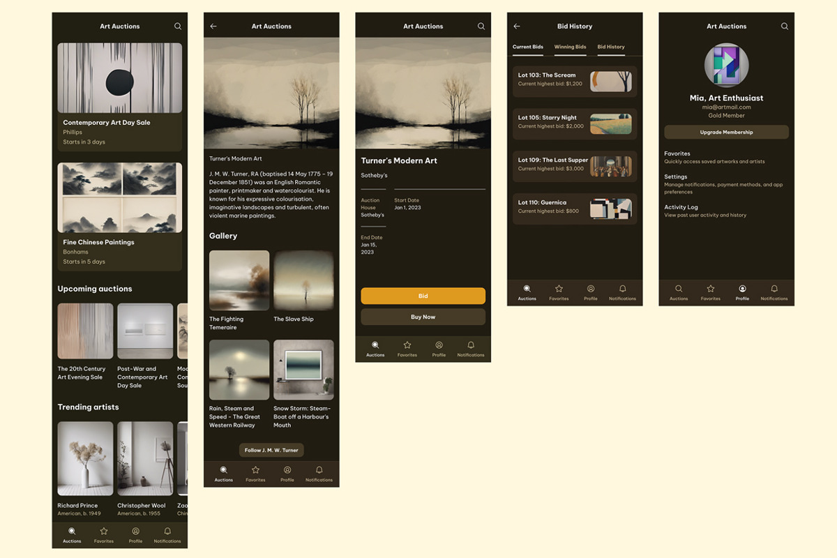 Art Auction, Bidding, Bid Shop App, an App Template by nagaredesignstudio (Photo 2 of 2)