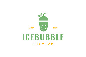 ice drink bubble leaves juice logo, a Branding & Logo Template by devastd