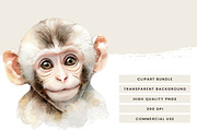 Funny Monkey Faces Clipart Set, an Animal Illustration by Design Scotch (Thumbnail 8 of 8)