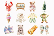 Watercolor Italian Teddy Bear Clipar, a Seasonal Illustration by Design Market (Thumbnail 5 of 5)