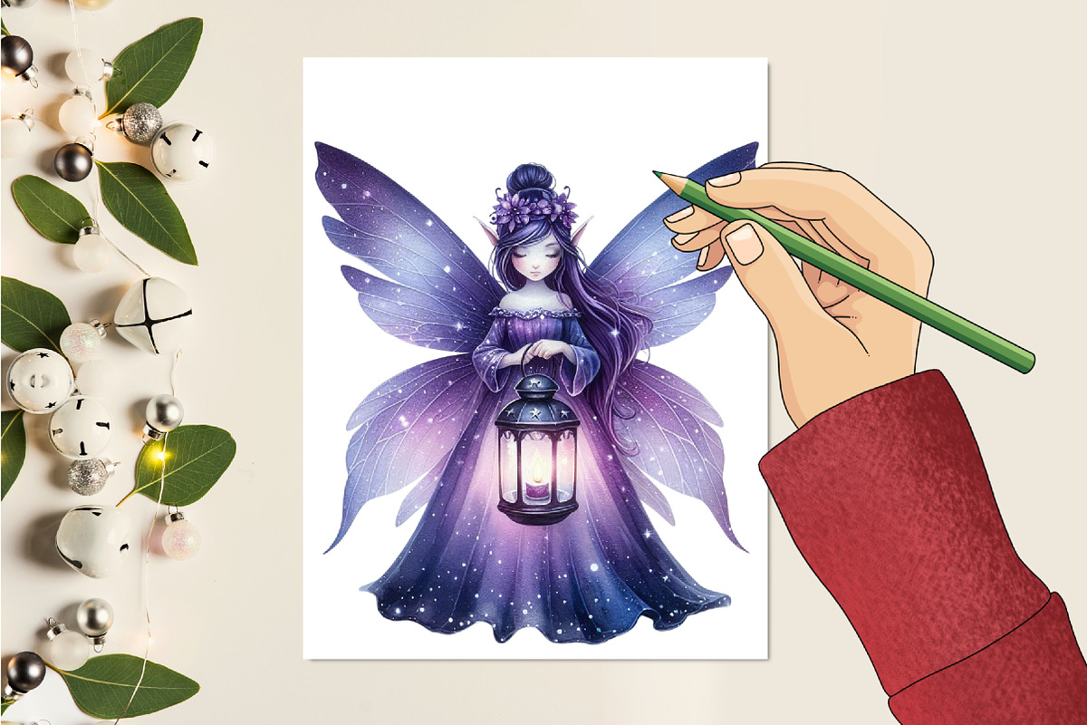 Magical Garden Purple Fairies Png, an Illustration by RobertsArt (Photo 2 of 7)