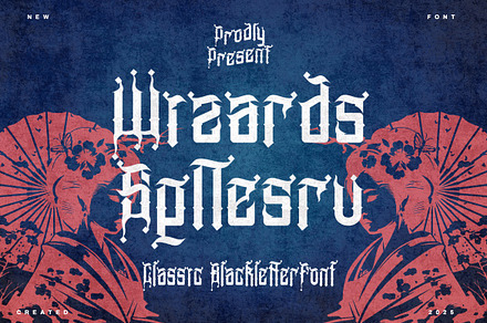Wizards Spllesru - Blackletter Font, a Blackletter Font by Dhabee