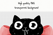Valentine cats illustrations - set 2, an Animal Illustration by KatPush (Thumbnail 2 of 6)