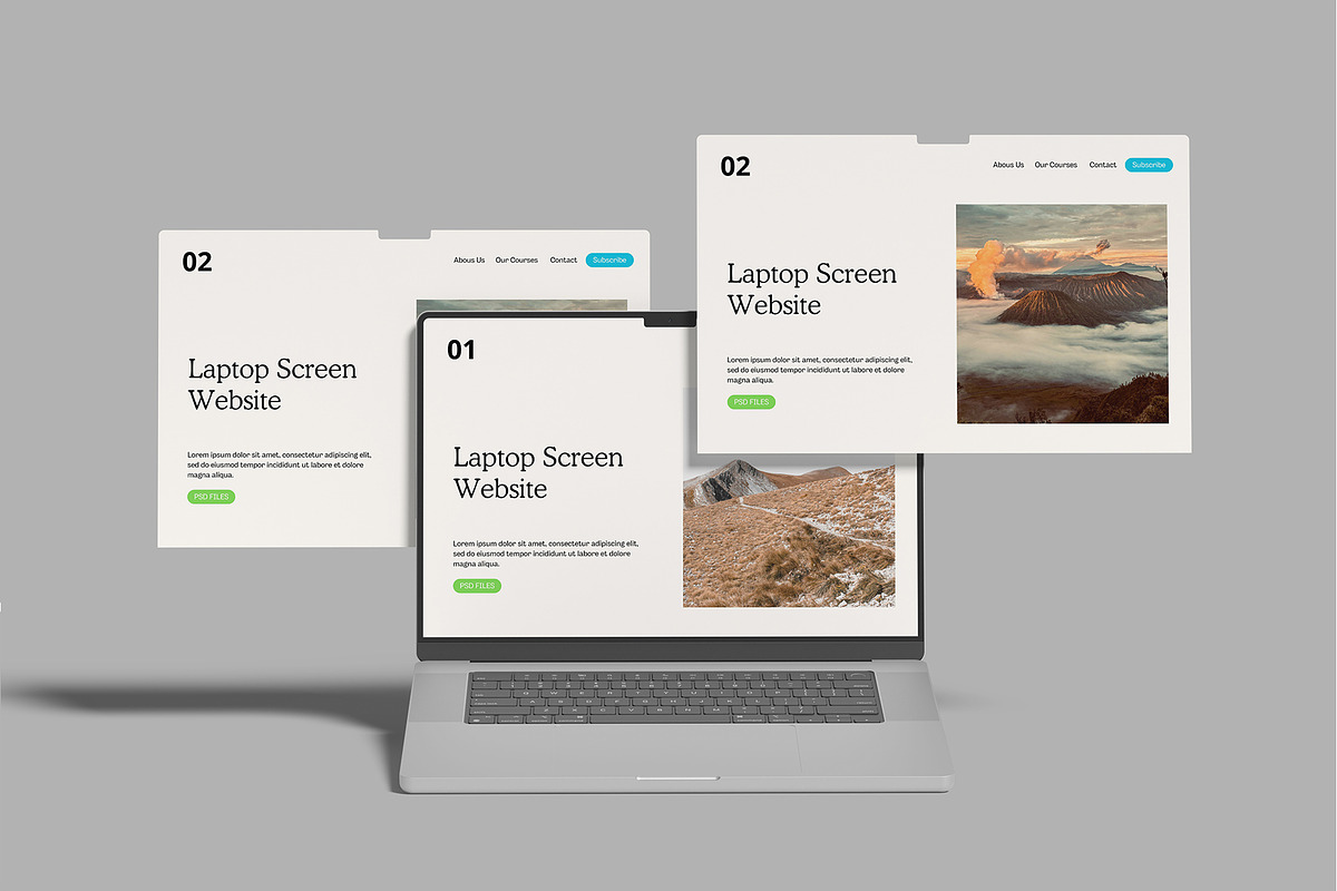 Laptop Screen Website Mockup, a Mockup by lamorastudio (Photo 8 of 11)