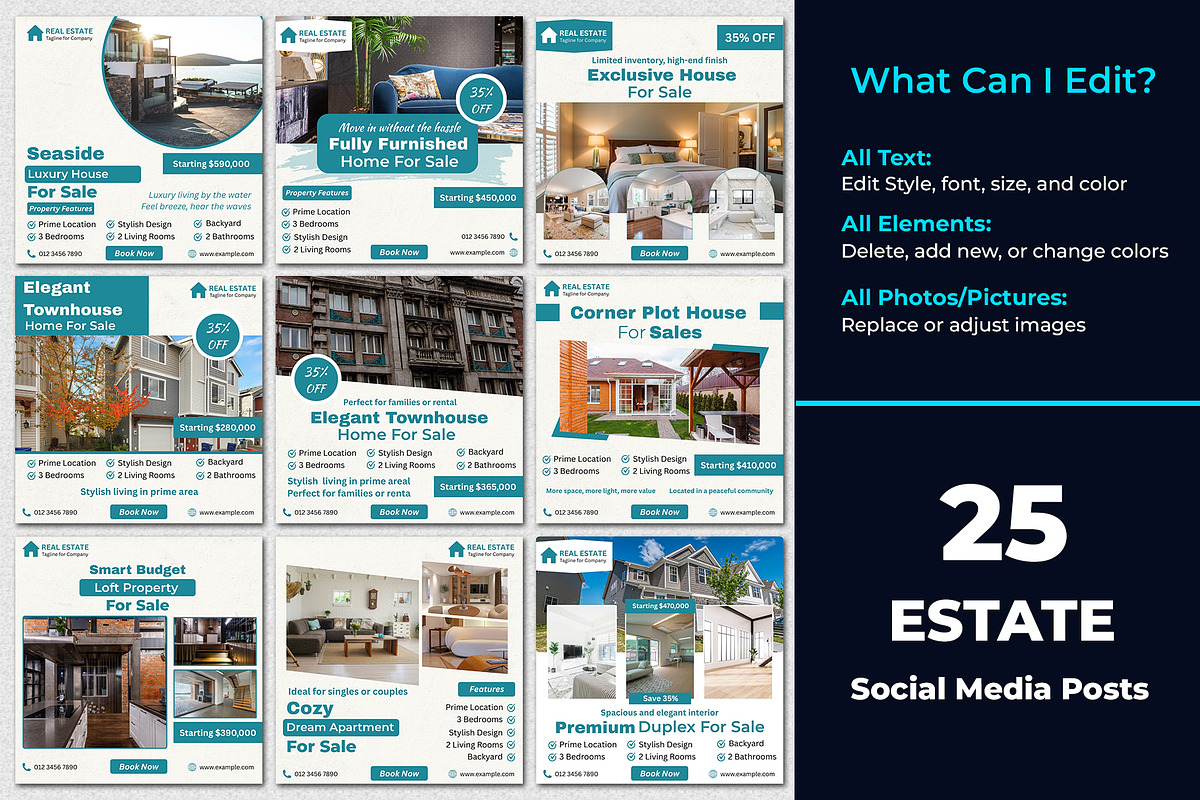 Estate - Property - Canva - Posts, a Social Media Template by Mohammad Sarfaraz (Photo 3 of 6)
