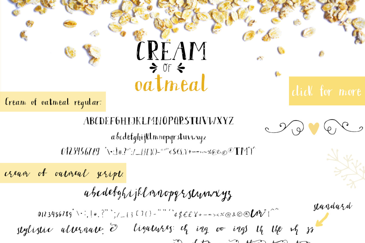 Cream of oatmeal font trio preview 7