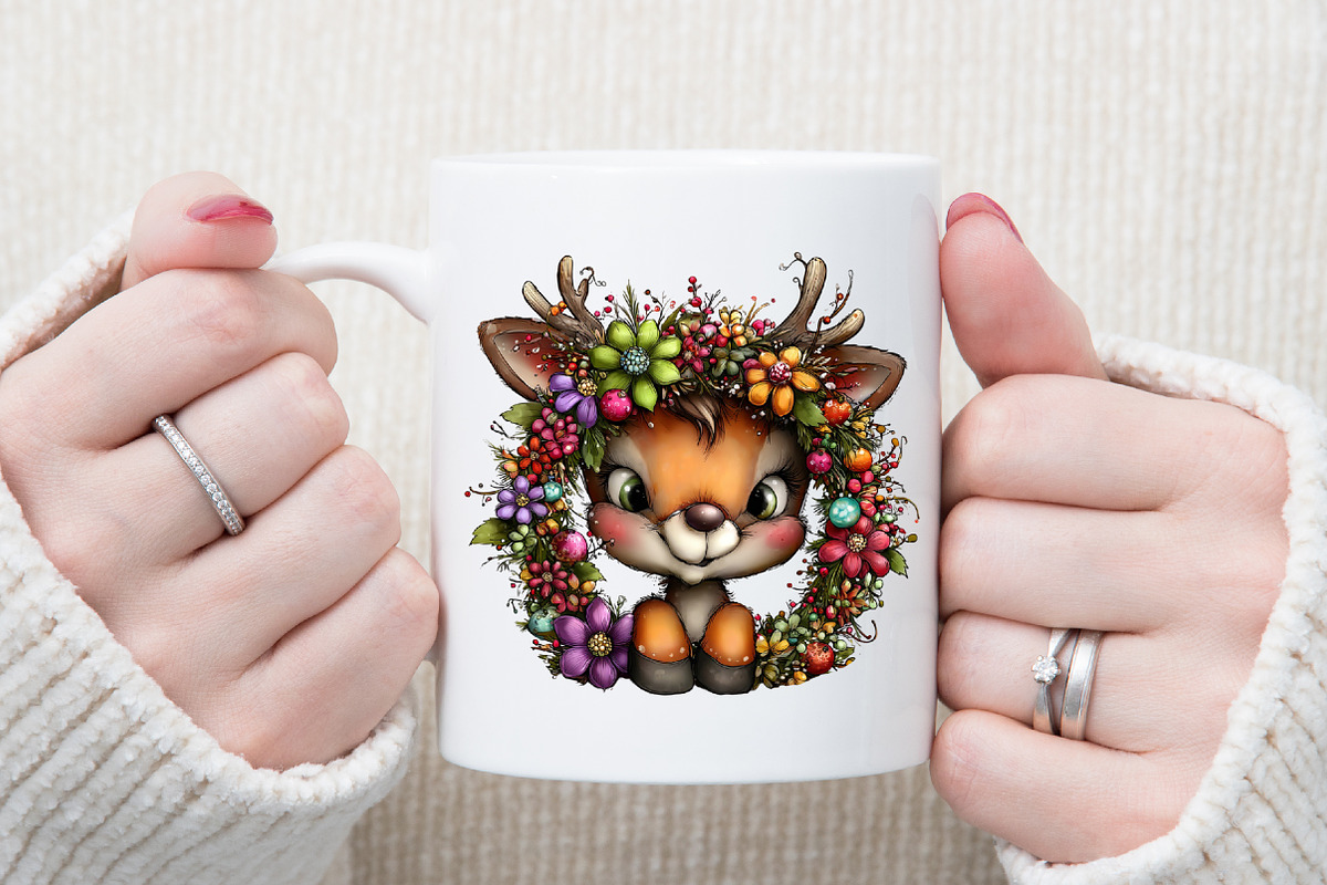 Christmas Quirky Reindeer Clipart, an Illustration by Sublimation Artist (Photo 5 of 6)