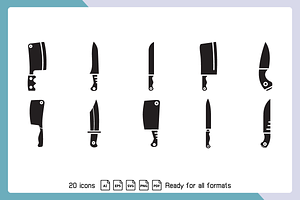 Kitchen Knife Glyph Icon