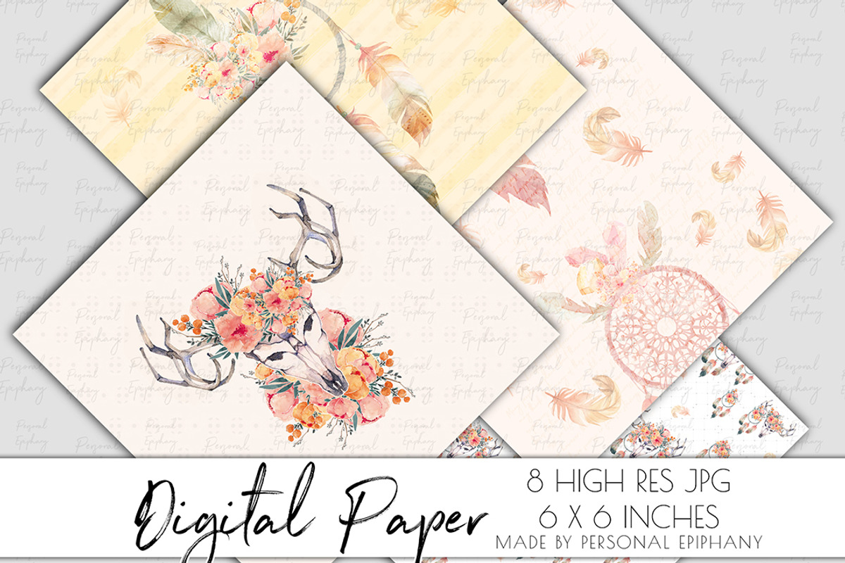 boho chic digital paper, boho dream, a Pattern Graphic by Personal Epiphany (Photo 3 of 3)
