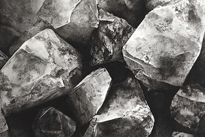 Detailed macro shot of rough clear quartz crystals with natural, an Abstract Photo by Ales Munt
