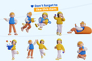 Cute 3D characters, an Object 3D Model by orenjidesign (Thumbnail 8 of 8)