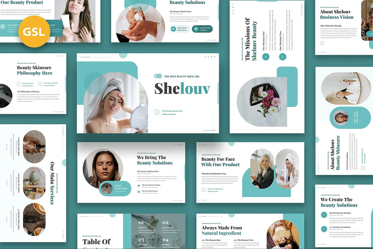 Shelouv - Beauty Skincare GSlides, a Presentation Template by Fit-tee (Photo 1 of 6)
