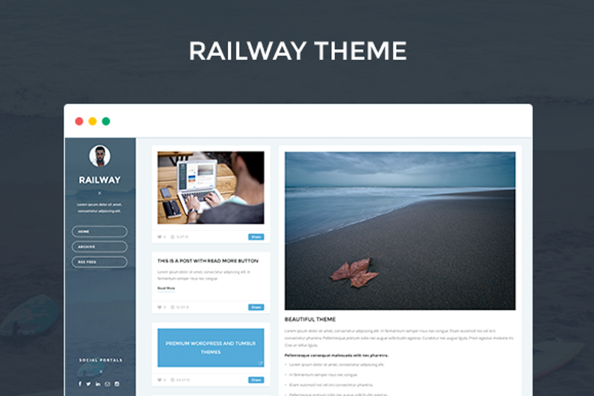 RAILWAY - Responsive Tumblr theme, a Websites & App Template by WoxThemes (Photo 1 of 4)
