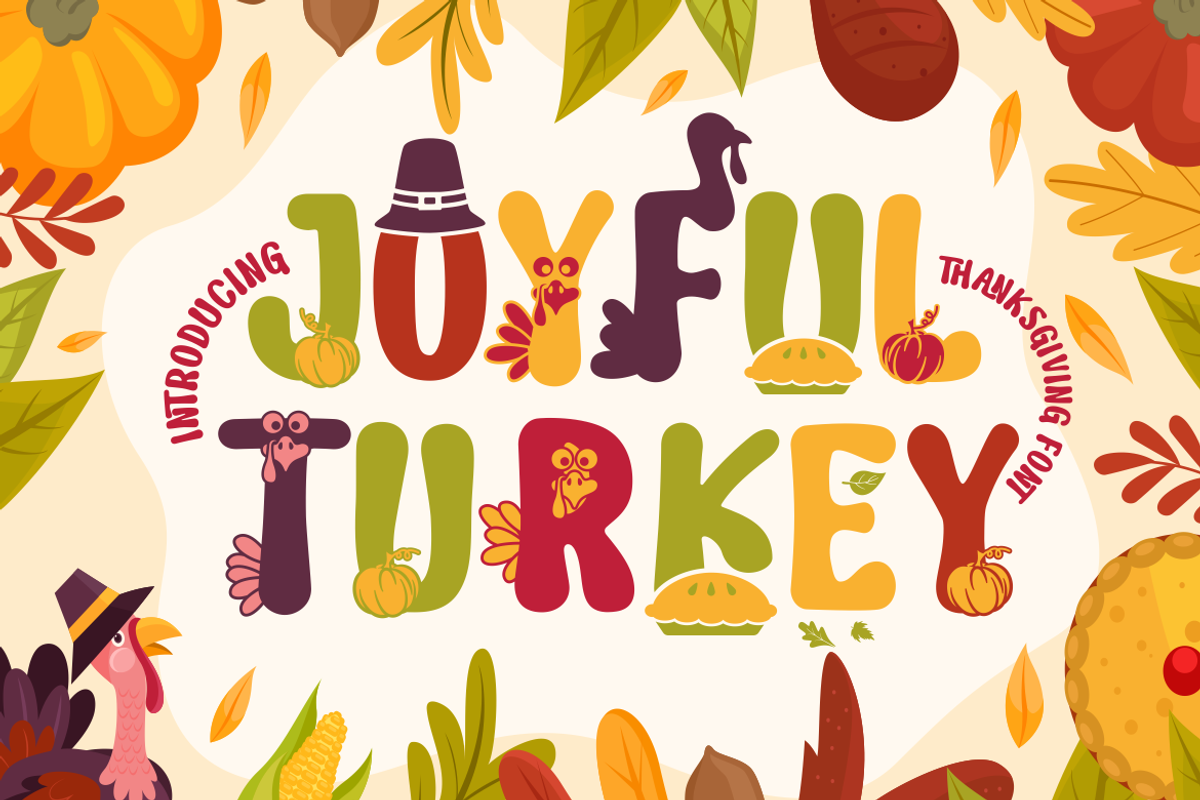 Joyful Turkey - Display Thanksgiving, a Font by PutraCetol Studio (Photo 1 of 11)