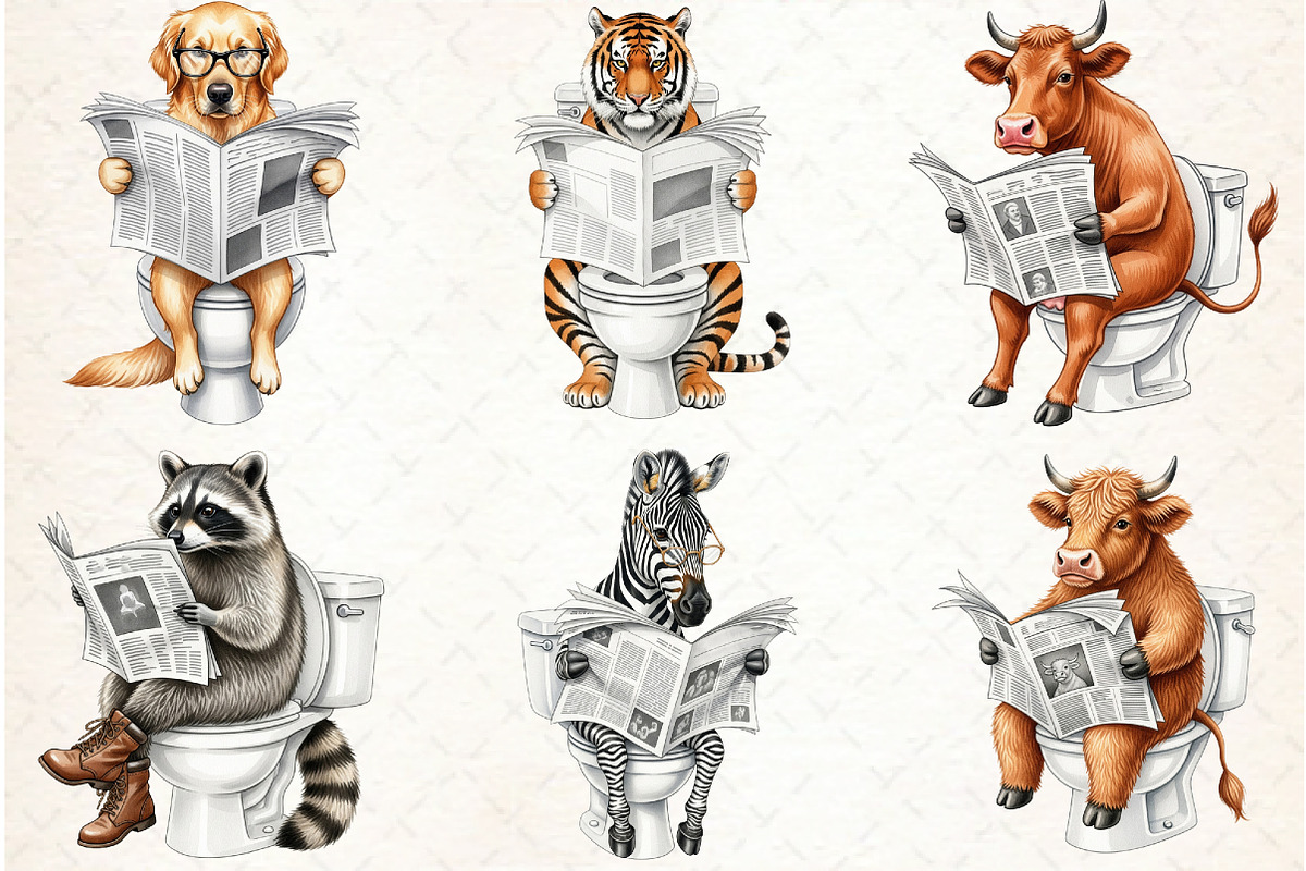 Quirky Animals Sublimation Clipart, an Illustration by Libby Wishes (Photo 2 of 7)