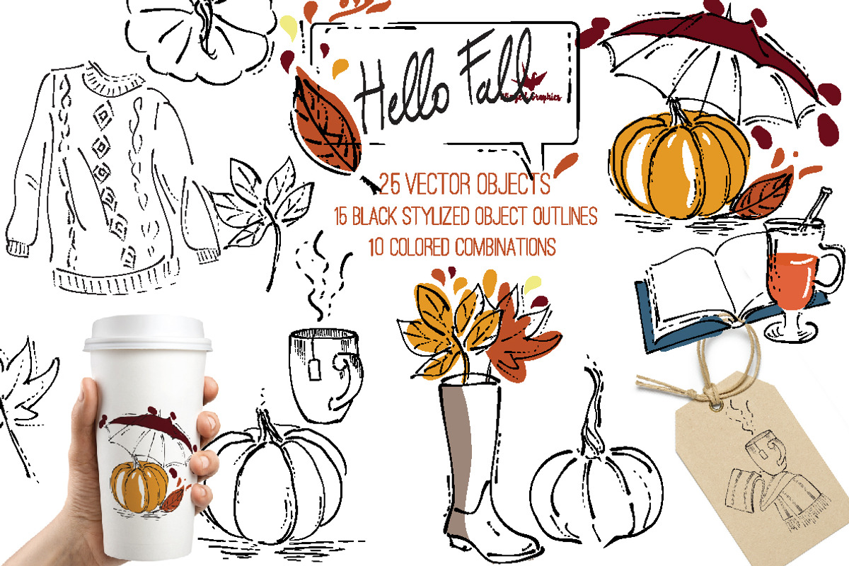 Fall / autumn vector illustrations, a Seasonal Illustration by Winged ...