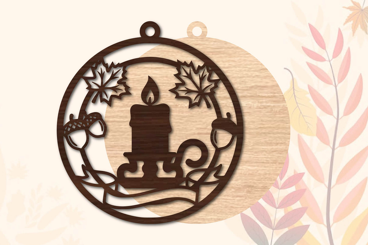 Autumn Candle Maple Leaf Laser Cut, an Object Graphic by DreamPrint404 (Photo 3 of 3)