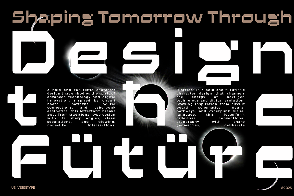 UT Qartige - A Technofuturistic Font, a Font by Universitype (Photo 8 of 12)