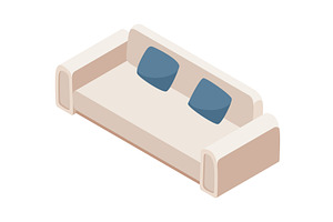 Isometric interior furniture, icon, an Object Illustration by the8monkey