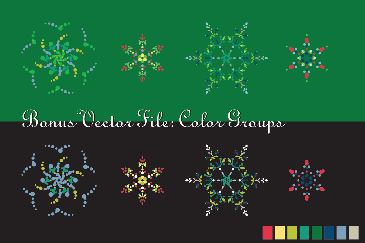 12 Complex Vector Snowflakes, an Object Illustration by Penina (Photo 2 of 2)