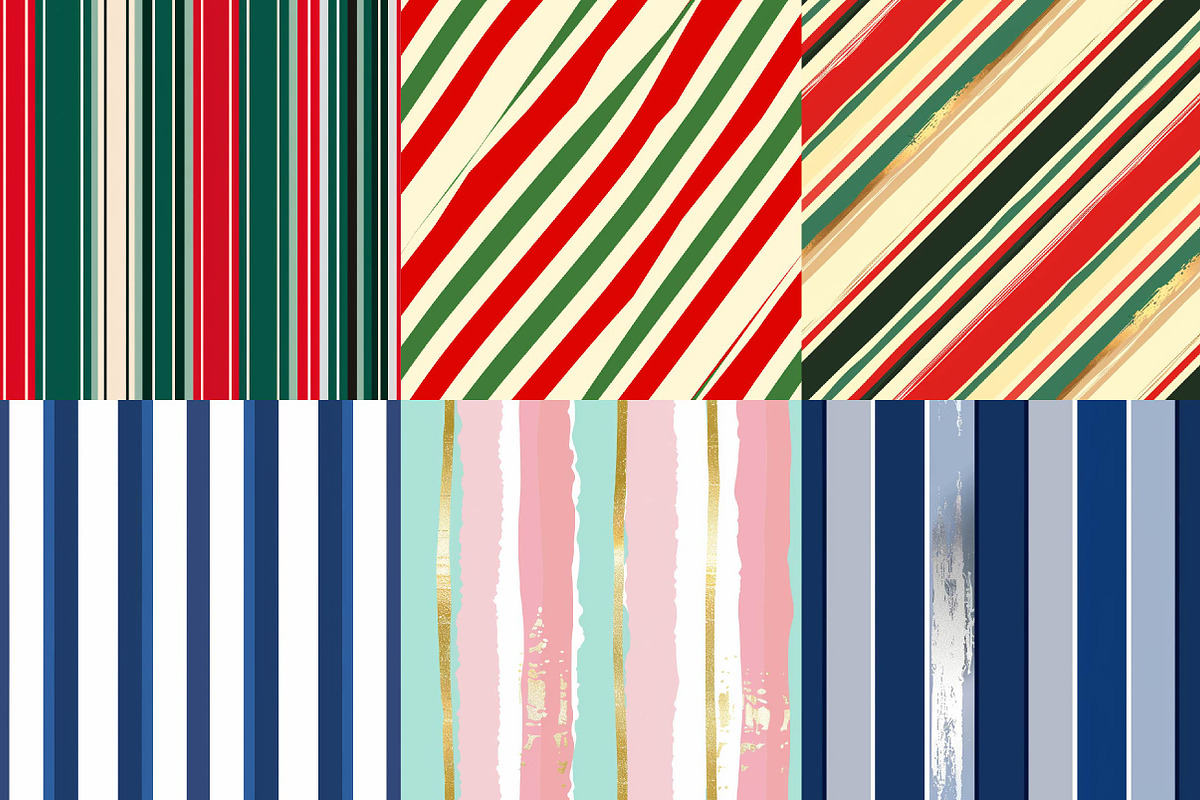 Striped Digital Paper for the Holida, a Texture Illustration by DreamPrint404 (Photo 2 of 3)